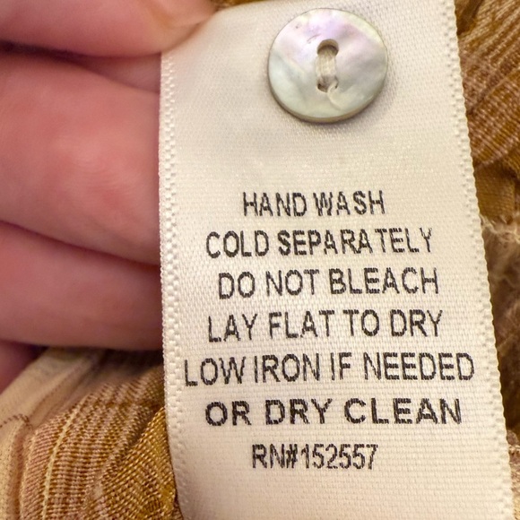 Bohme Brown Beige Plaid Smocked Blouse Size Large - Picture 11 of 13